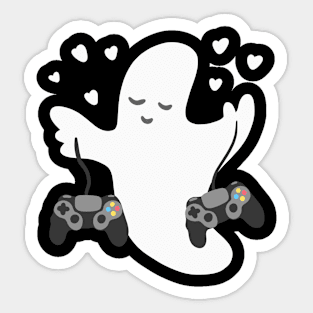 Gamer Halloween Ghost Sticker